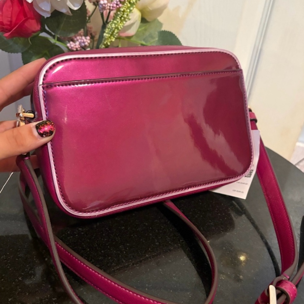 Kate Spade! NWT!! “ Oh Snap” Mini Camera Bag in Dark Raspberry! Adorable!! - Picture 2 of 7